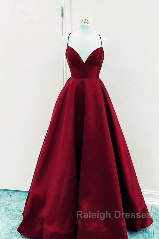 Satin Empire Prom Dresses Lace Up Back