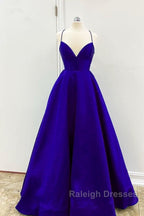 Satin Empire Prom Dresses Lace Up Back