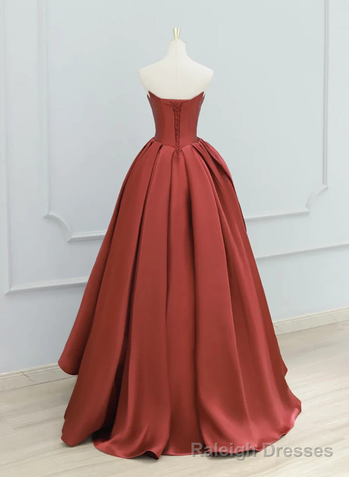 Satin Long Simple Formal Dress Prom Dress, Satin Lace-up Prom Dress