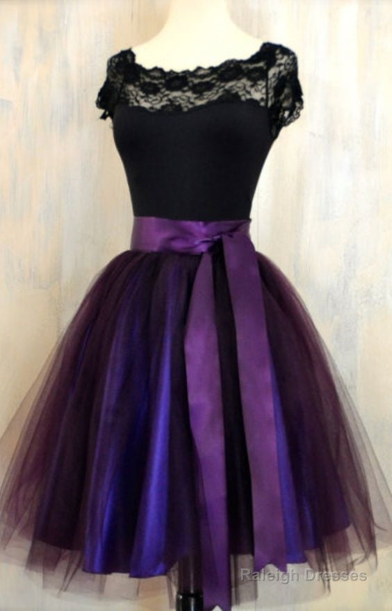 Scoop Neck Short Tulle Homecoming Dress Lace Appliques Custom Made Mini Prom Dress