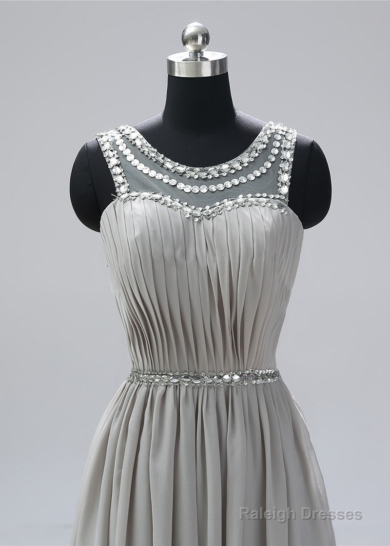 Scoop Neck Sleeveless Beading Prom Dress