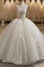 Scoop Sleeveless Tulle Embroidery With Beading Court Train Ball Gown Wedding Dresses