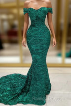 Sequin Off The Shoulder Prom Dresses