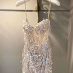 Sequin Prom Dress Sheath Short Prom Dress