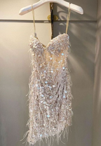 Sequin Prom Dress Sheath Short Prom Dress