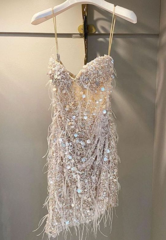Sequin Prom Dress Sheath Short Prom Dress