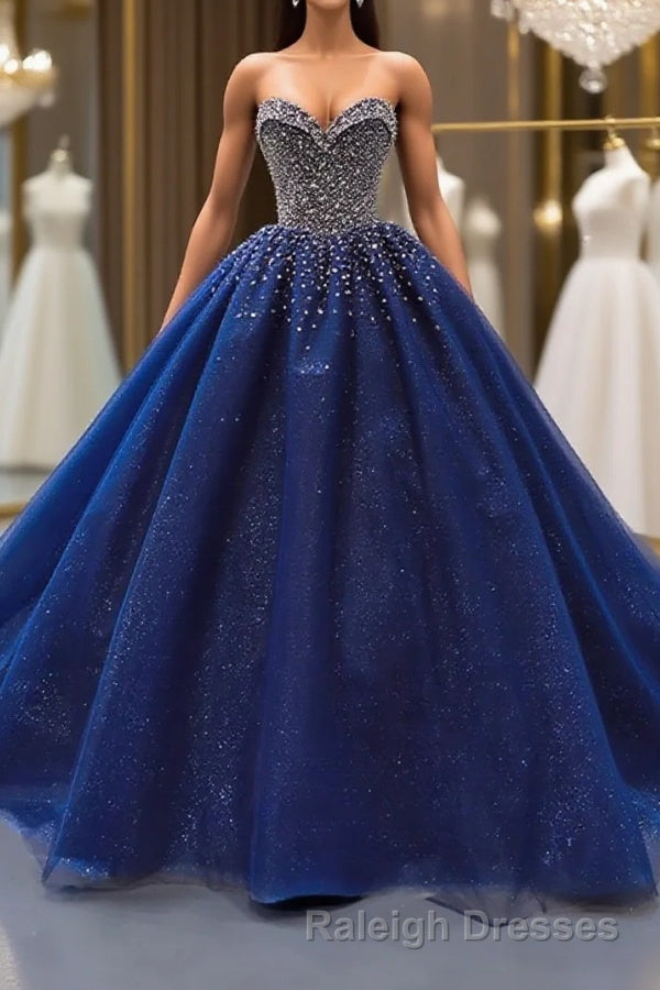Sequined Navy Blue Quinceanera Dresses Ball Gown Dresses Main image