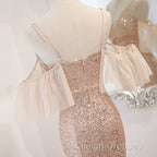 Sequins And Tulle Mermaid Long Prom Dresseses Off Shoulder Prom Dress