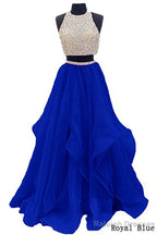 Sequins Beaded Organza Layered Two Piece Ball Gowns Prom Dress Wedding Prom Dress