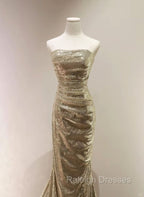 Sequins Mermaid Scoop Long Evening Dress, Long Prom Dress Party Dress