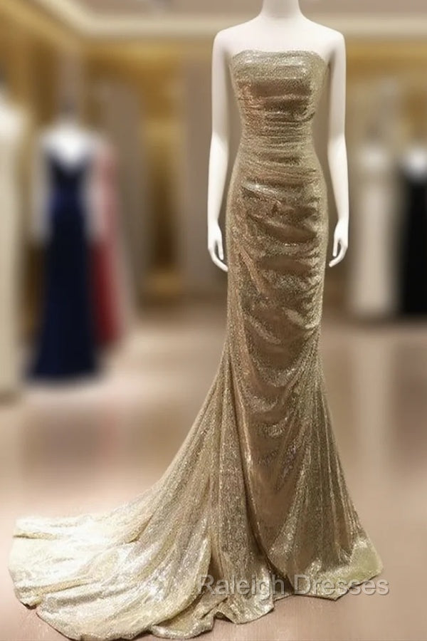 Sequins Mermaid Scoop Long Prom Dress, Long Prom Dress Main image