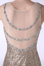 Sequins Mermaid Spaghetti Straps Sleeveless Prom Dresses