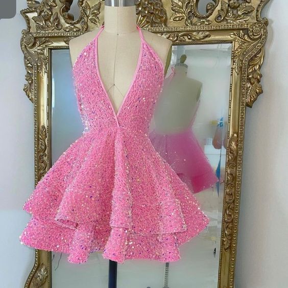 17Th Birthday Dress Short Pink Homecoming Dress Birthday Outfits Main image