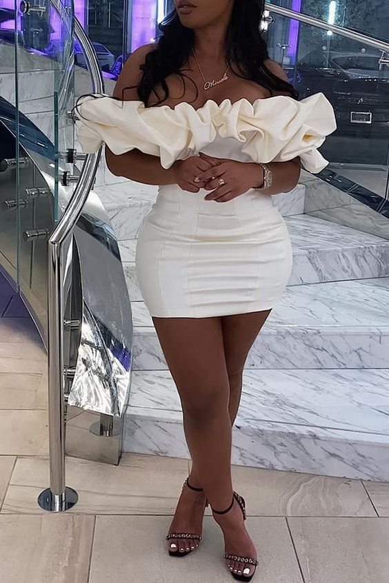 17Th Birthday Dress White Off The Shoulder Birthday Outfits Main image