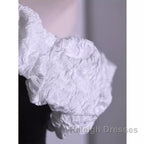 Sexy A Line Off The Shoulder Long Black Sequin Prom Dress