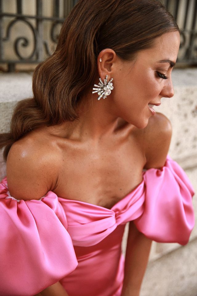 A-Line Off The Shoulder Long Pink Prom Dresses Prom Dress
