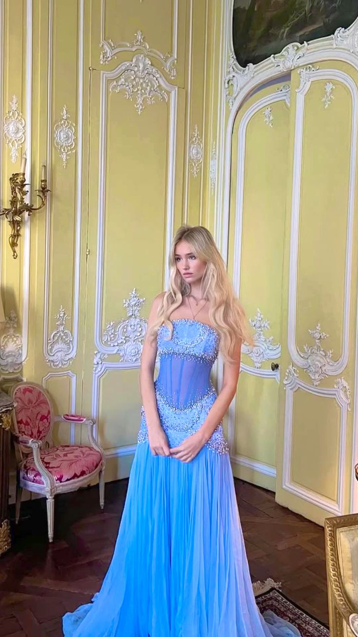 A-Line Off The Shoulder Maxi Long Prom Light Blue Chiffon Prom Dress Prom Dresses