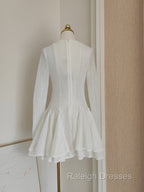 A Line Scoop Neckline White Holiday Dresses Travel Vacation Dress Short Birthday Dresses