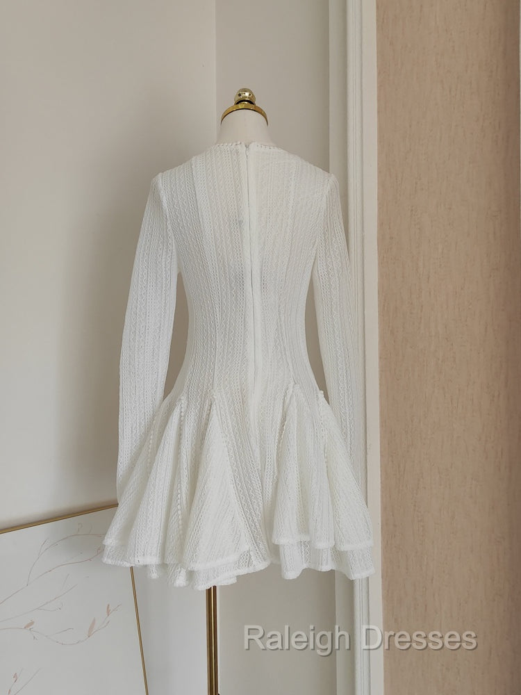 A Line Scoop Neckline White Holiday Dresses Travel Vacation Dress Short Birthday Dresses
