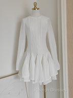 Sexy A Line Scoop Neckline White Holiday Dress Travel Vacation Dresses Short Birthday Dress