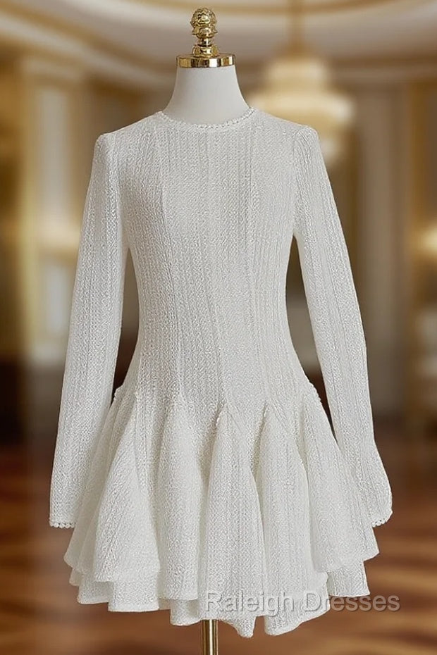 A Line Scoop Neckline White Holiday Dresses Travel Vacation Dress Short Birthday Dresses Main image