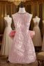 A Line Scoop Pink Sequin Travel Vacation Dresses Short Birthday Dresses