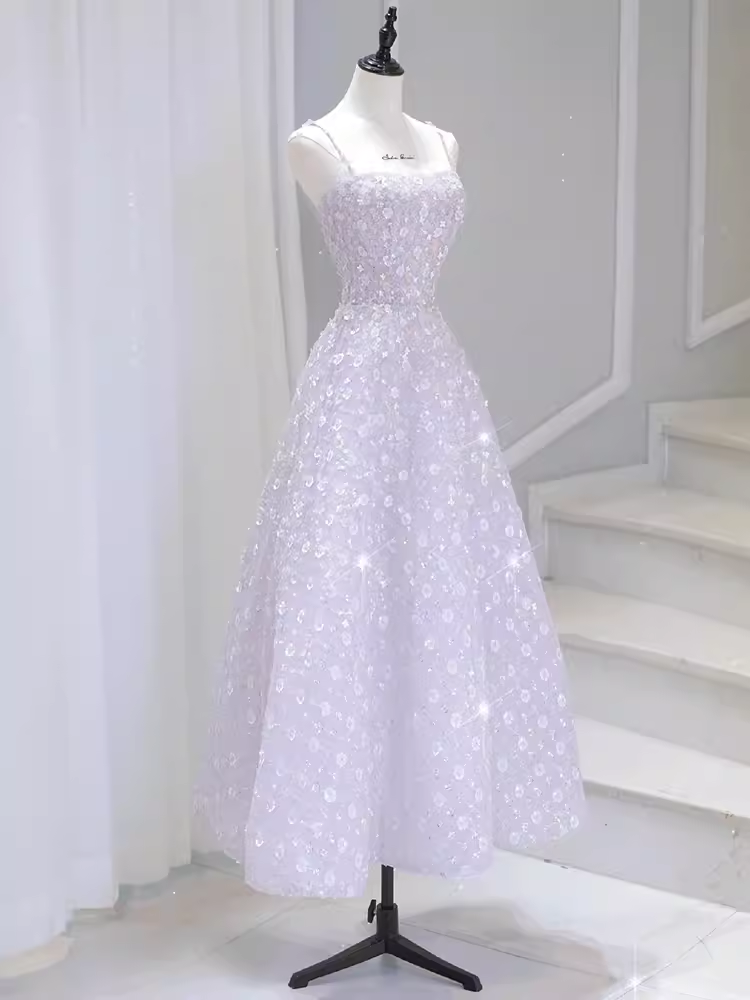 A-Line Sleeveless Pink Floral Long Prom Dresses