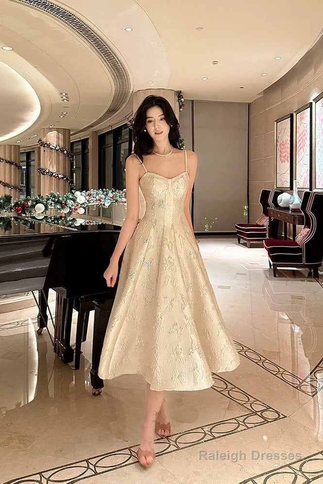 A-Line Spaghetti Straps Neckline Satin Prom Dresses Lace Prom Dress