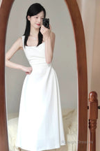 Sexy A Line Square Neckline White Holiday Dresses Night Dress Birthday Outfits