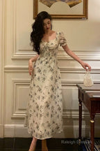 Sexy A Line Straps Floral Chiffon Ruffles Prom Dresses Birthday Outfits Evening Gown