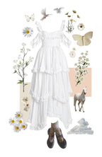 A-Line Straps Ruffles Floor Length Chiffon White Prom Dresses