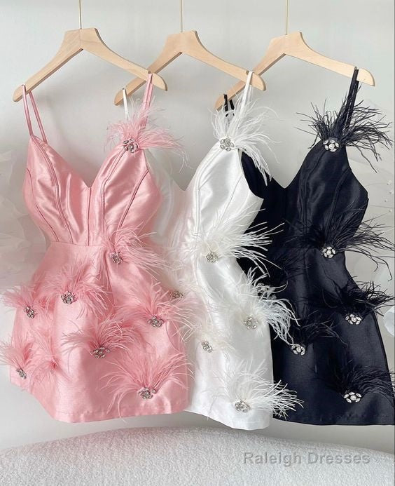 Sexy A Line Straps Satin Homecoming Dress 16Th Birthday Outfits Secondary image