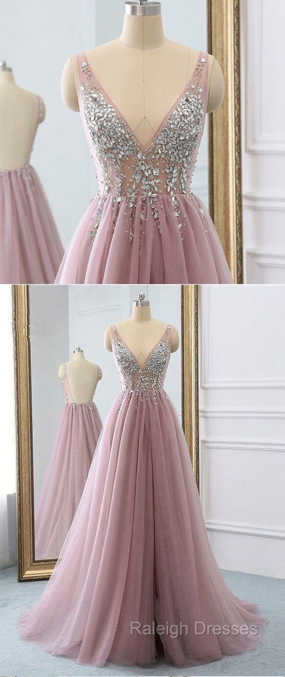 Sexy Backless Prom Dresses V Neckline, Evening Dress, Formal Dresses, Graduation School Party Dance Dress