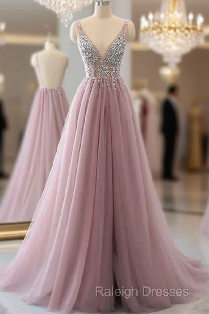 Sexy Backless Prom Dresses V Neckline, Evening Dress, Formal Dresses, Graduation School Party Dance Dress