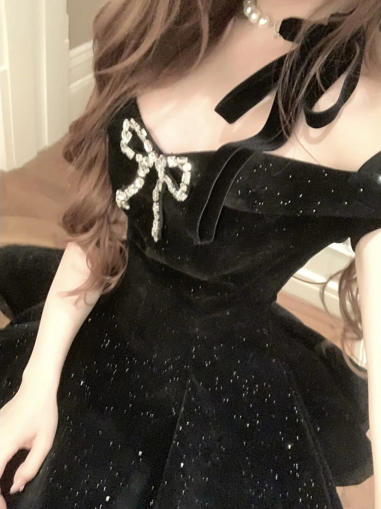 Ball Gowns Off The Shoulder Black Velvet Short Prom 8Th Grade Homecoming Dress Summer Middle School Hoco Dresses 6Th Grade Graduation Outfits