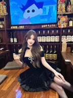 Ball Gowns Off The Shoulder Black Velvet Short Prom 8Th Grade Homecoming Dress Summer Middle School Hoco Dresses 6Th Grade Graduation Outfits