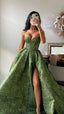 Ball Gowns Prom Gowns With Straps Green Lace Prom Dresses For Teens