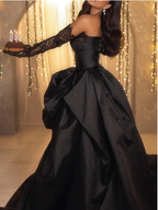 Ball Gowns Strapless Burgundy Long Slit Prom Dresses Prom Dress