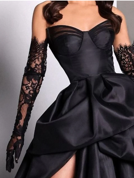 Ball Gowns Strapless Burgundy Long Slit Prom Dresses Prom Dress