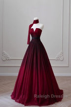 Sexy Ball Gown Strapless Long Burgundy Prom Dress Evening Dresses
