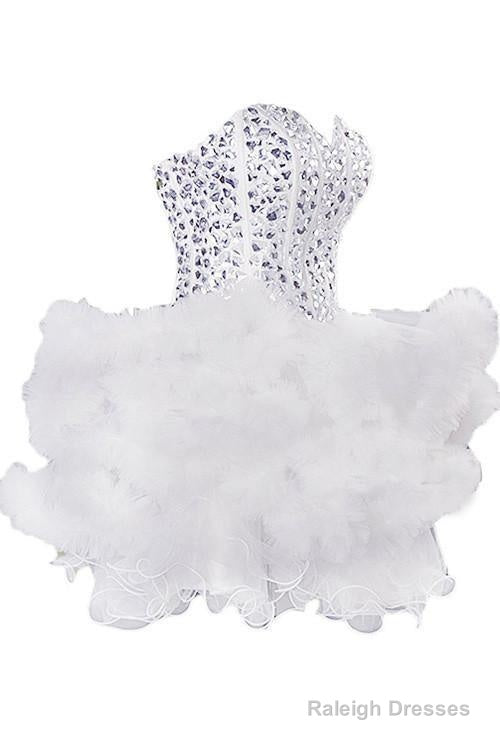 Ball Gowns Sweetheart Mini Homecoming Dresses With Beading