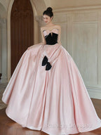 Sexy Ball Gown Sweetheart Neckline Pink Satin Evening Dress Prom Dresses
