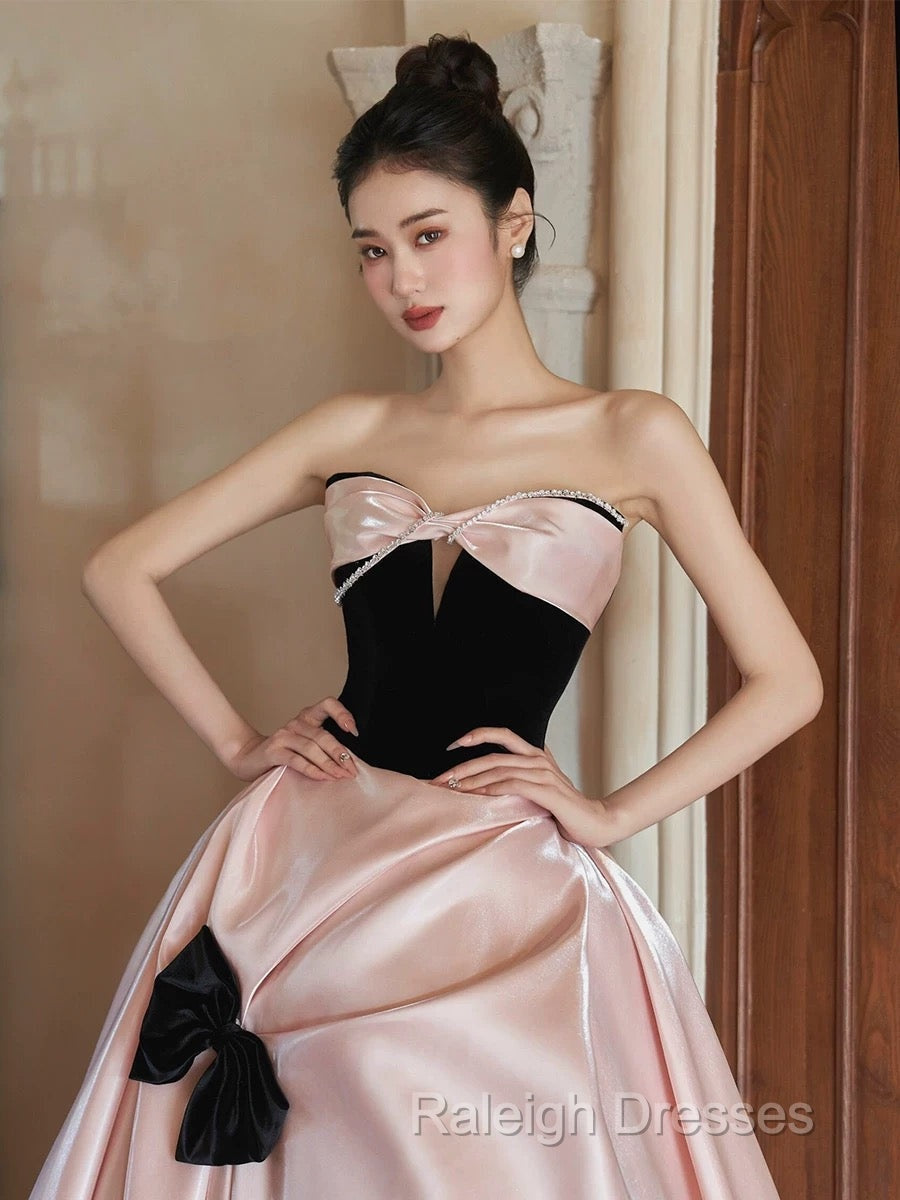 Sexy Ball Gown Sweetheart Neckline Pink Satin Evening Dress Prom Dresses