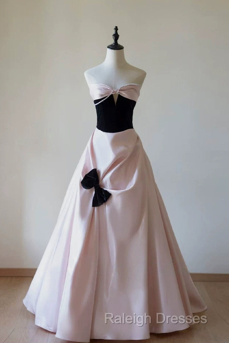 Sexy Ball Gown Sweetheart Neckline Pink Satin Evening Dress Prom Dresses