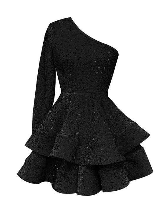 Birthday Dress Black Sequin Homecoming Dress Birthday Outfits