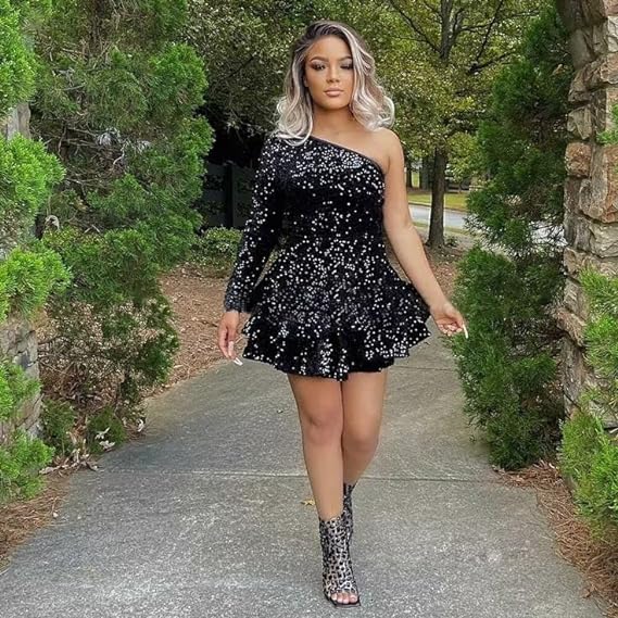 Birthday Dress Black Sequin Homecoming Dress Birthday Outfits