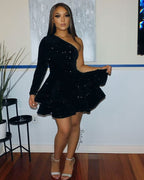 Birthday Dress Black Sequin Homecoming Dress Birthday Outfits