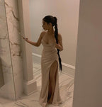 Birthday Dress Halter Champagne Prom Dress Birthday Outfits