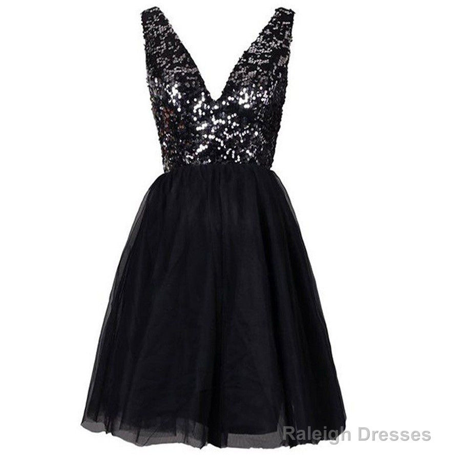 Sexy Clairvoyant Outfit Sparkly Sequined  Open Back Deep V-Neck  Evening Cocktail Homecoming Dress