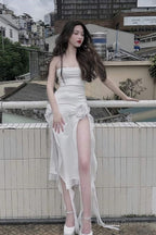 High Low Strapless White Prom Dress 21Th Birthday Outfit